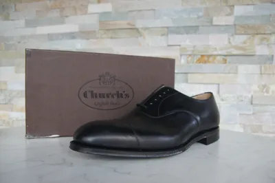 Pre-owned Church's 42 8 Schnürschuhe Halbschuhe Consul R173 Schwarz Neu Ehem Uvp 790 €