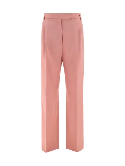 Max Mara High Waist Straight Leg Pants In Pink