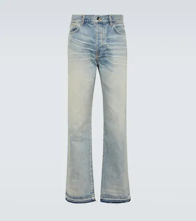 Amiri Release Hem Straight Jeans In Blue