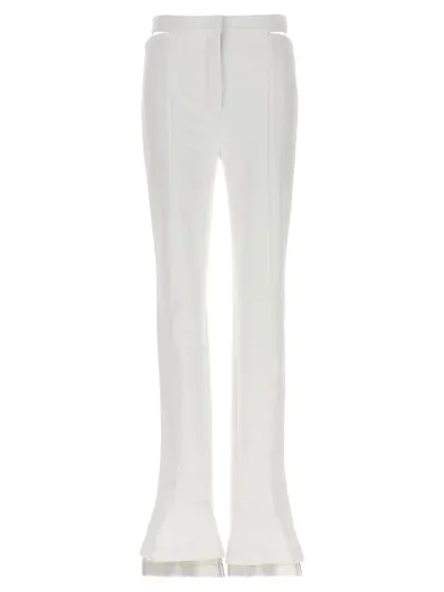 Mugler Cut-out Pants White In Blanco