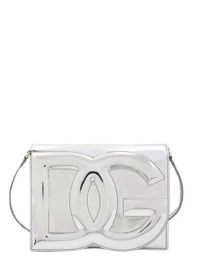 Dolce & Gabbana Dg Logo Shoulder Bag In Argento