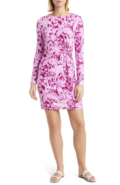 Lilly Pulitzer Lynn Long Sleeve Twist Dress In Mulberry Wild Ride