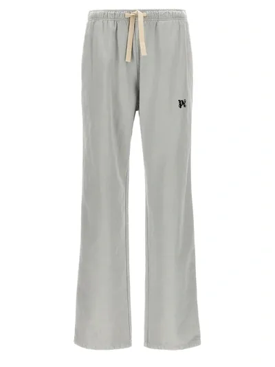 Palm Angels Monogram Travel Pants In Grey