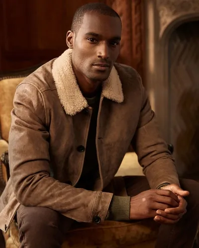 Reid Bishop Leather Jacket In Taupe