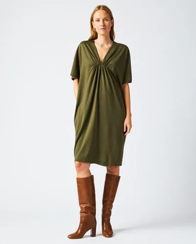 Reid Cocoon Knit Dress In Dark Green