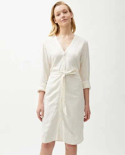 Reid Embroidered Shirt  Dress In Natural