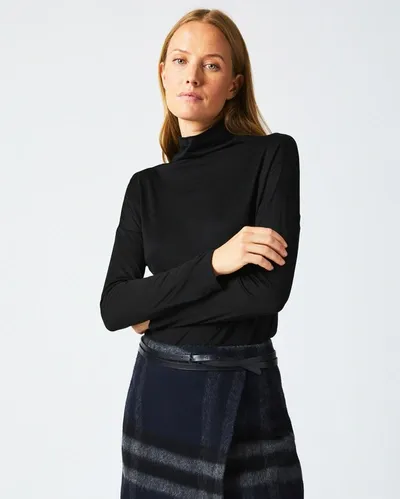 Reid Funnel Neck Knit In Black