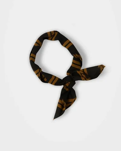 Reid Heirloom Stripe Bandana In Black/gold