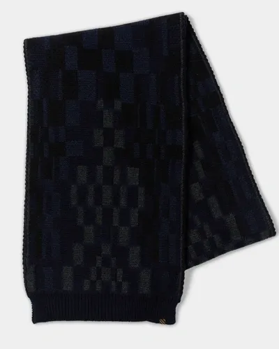 Reid Rug Jacquard Scarf In Blue