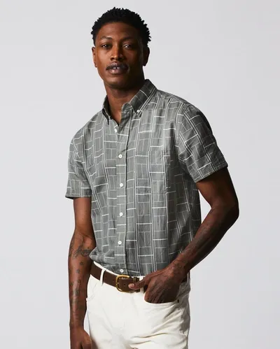 Reid S/s Tuscumbia Shirt Bd In Slate/white