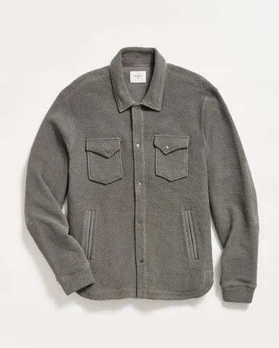 Reid Summer Fleece Knit Jacket In Charcoal