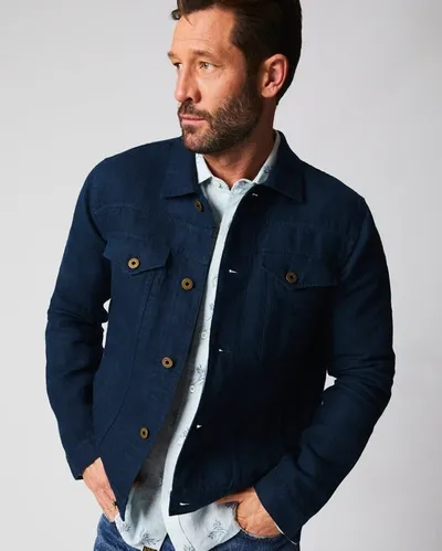 Reid Tupelo Trucker Jacket In Navy