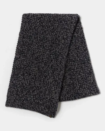 Reid Wool Cashmere Scarf In Navy/brown