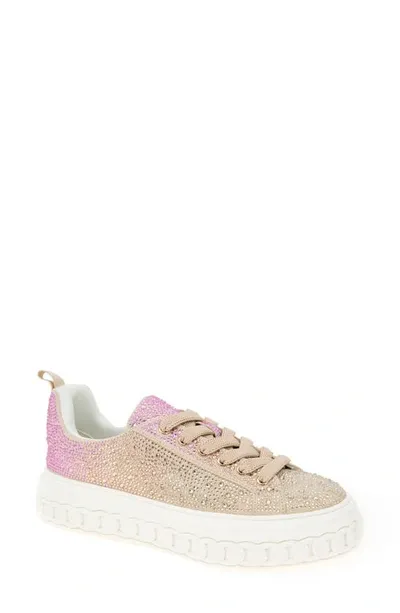 Bcbgeneration Women's Riso Embellished Low Top Sneakers In Pink Multicolor