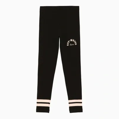 Off-white Kids' Black Cotton Team 23 Leggings