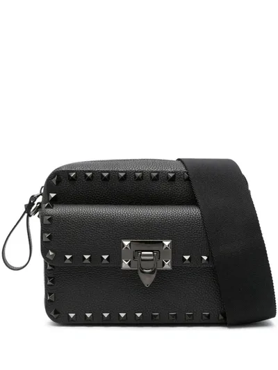 Valentino Garavani Rockstud-embellished Messenger Bag In Black