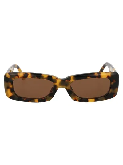 Attico The  Sunglasses In T-shell/yellowgold/brown