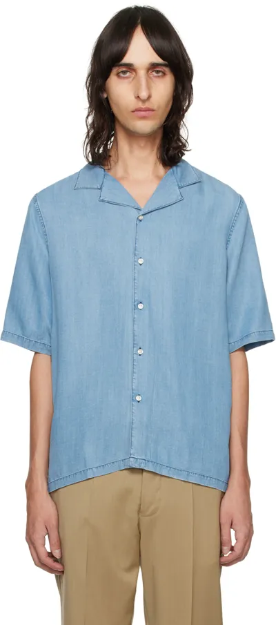 Officine Generale Blue Eren Denim Shirt