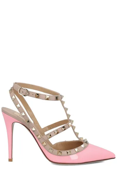 Valentino Garavani Rockstud Pointed Toe Pumps In Pink