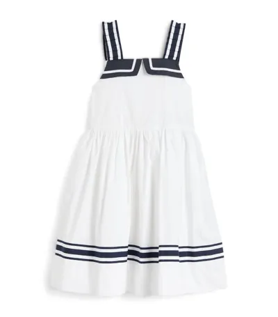 Patachou Kids' Striped Cotton Dress In White