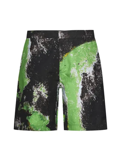 M44 Label Group 44 Label Group Shorts In Black+grunge Green