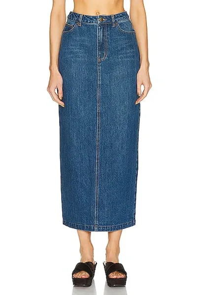 Posse Harvey Maxi Skirt In Denim