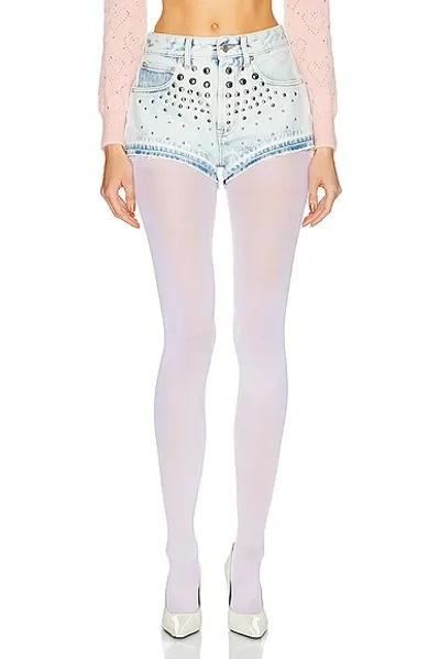 Alessandra Rich Stud Short In Light Blue