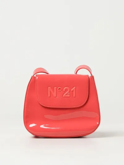 N°21 Patent Leather Bag With Logo In Peach