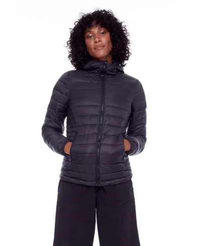 Alpine North Women's Yoho Ladies' | Lightweight Packable Puffer Jacket & Bag In Black