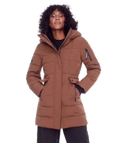 Alpine North Kootney Women's Vegan Down (recycled) Mid-length Parka In Maple