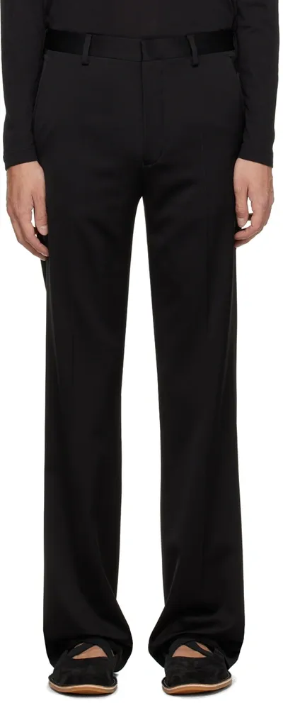 Dries Van Noten Black Creased Trousers In 900 Black