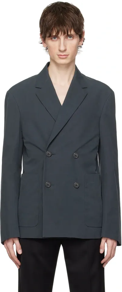 Dries Van Noten Gray Boxy Blazer In 901 Anthracite