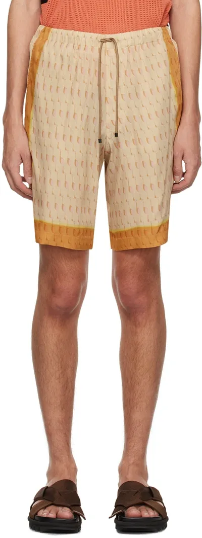 Dries Van Noten Beige Drawstring Shorts In 313 Lpink