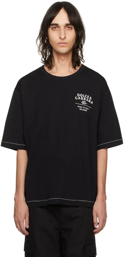 Dolce & Gabbana Logo-print Cotton T-shirt In Black