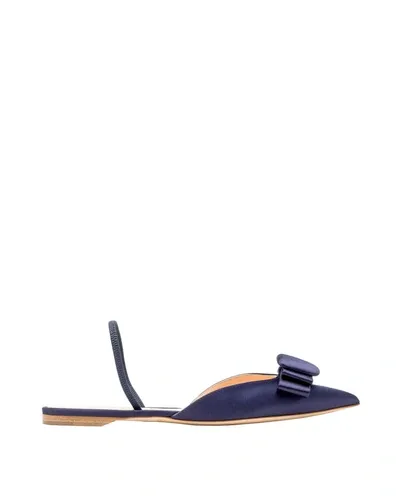 Rupert Sanderson Belinda Flat In Blue