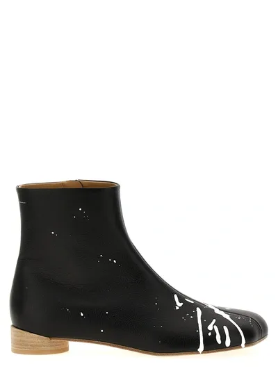 Mm6 Maison Margiela 30mm Leather Ankle Boots In Black