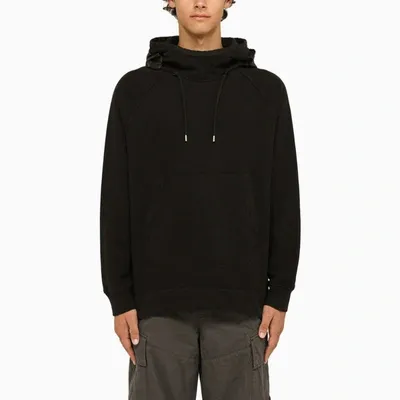 C.p. Company Diagonal Raised Fleece Goggle Hoodie Black