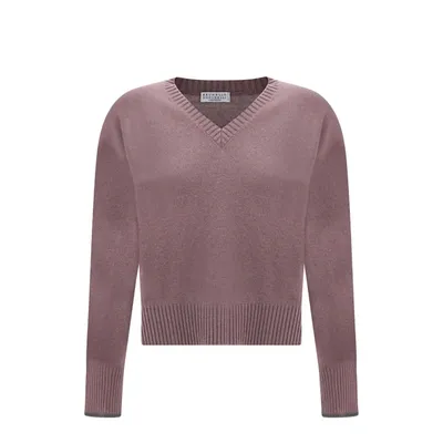 Brunello Cucinelli Cashmere Sweater In Pink