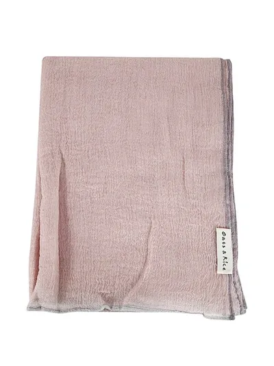 Oats & Rice Crepe Wool Shawl Accessories In Pink & Purple