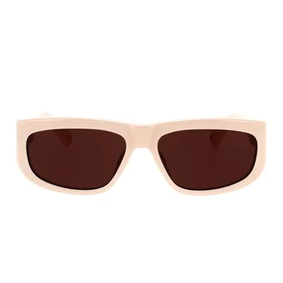 Jacquemus Sunglasses In 02 Cream/ Yellow Gold/ Brown