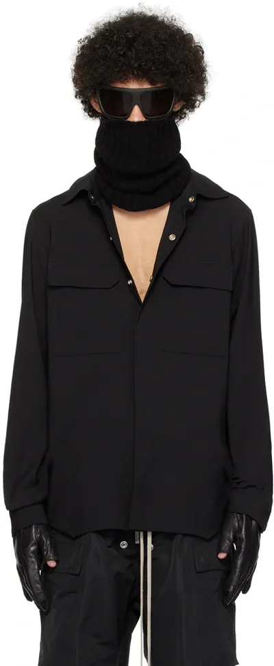 Rick Owens Black Press-stud Shirt In 09 Black