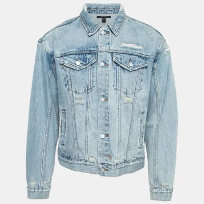 Pre-owned Ksubi Blue Pipped Classic Heritage Repair Denim Jacket M