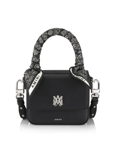 Amiri Bandana-scarf Leather Mini Bag In Black