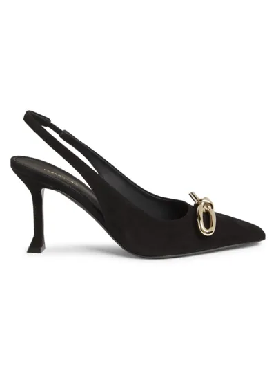 Ferragamo Women's Arlene 85mm Suede Slingback Pumps In Nero