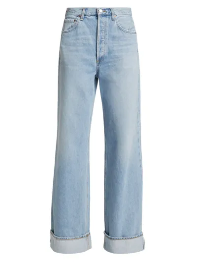 Agolde Dame High Rise Wide-leg Jeans In Showdown