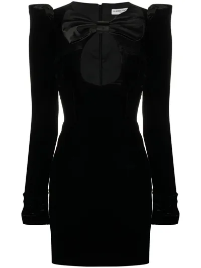 Alessandra Rich Cutout Velvet Minidress In Black