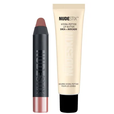 Nudestix Hydra-peptide Lip Butter And Mini Belle Set In White