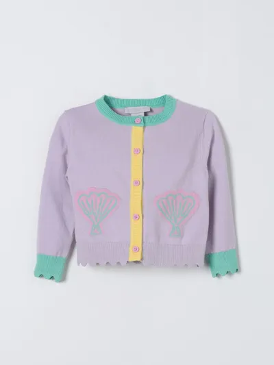 Stella Mccartney Kids Teen Girls Purple Cotton Knitted Cardigan In Lilac