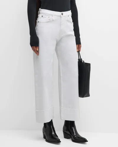 Rag & Bone Andi Wide-leg Cuffed Jeans In White