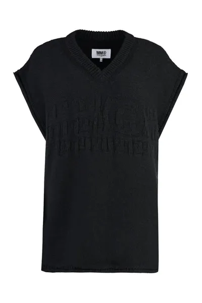 Mm6 Maison Margiela Wool Vest In Black